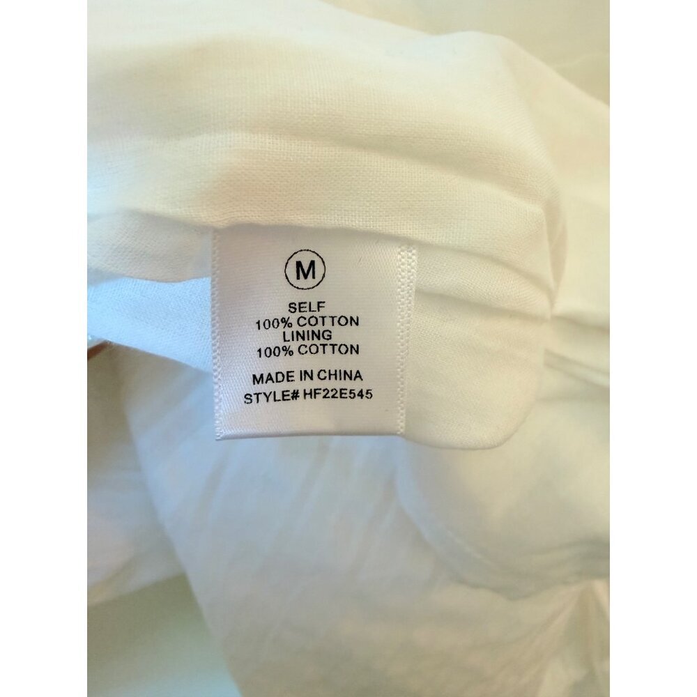 Hyfve White Puff Sleeve Cotton Tie-Front Romper Size M - Picture 6 of 6
